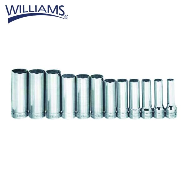 WILLIAMS ウィリアムズ JHWMSBD12HRC 3/8ドライブ ディープソケットセット 6...