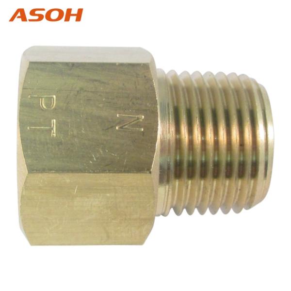アソー ASOH NF-3133R 黄銅製 変換内外ソケット 外NPT3/8×内PT3/8 (1個)