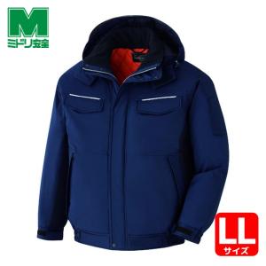 ミドリ安全 ベルデクセル 静電防水防寒ブルゾン ネイビー×ブラック L