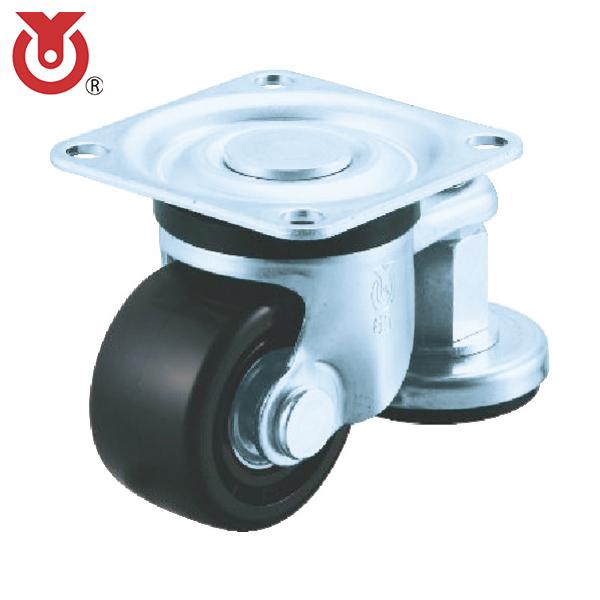 ユーエイキャスター プレート式 自在 アジャスター付キャスター 強化ナイロン 車輪径65mm  AF...