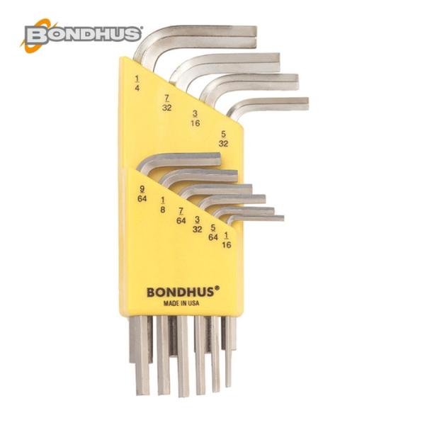 ボンダス BONDHUS HLX10SB 六角L-レンチ ショート メッキ インチ セット10本組(...