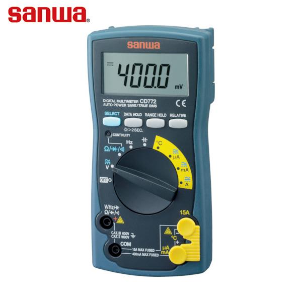 SANWA デジタルマルチメータ 真の実効値対応 (1台) 品番：CD772