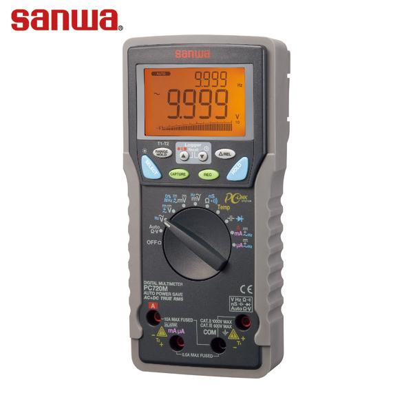 SANWA 高確度パソコン接続型デジタルマルチメータ (1台) 品番：PC720M