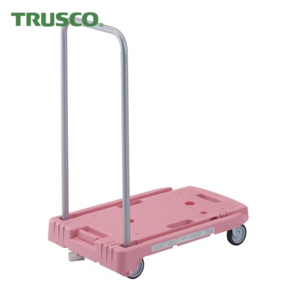 トラスコ TRUSCO 樹脂台車 こまわり君 省音G車輪 600X390 ピンク 樹脂ストッパー付 ...