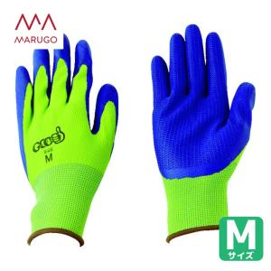 丸五 すべり止め 作業手袋 グッドラバー＃1800 ライムグリーン/ブルー M (1双) 品番：GDRB1800-L/BL-M