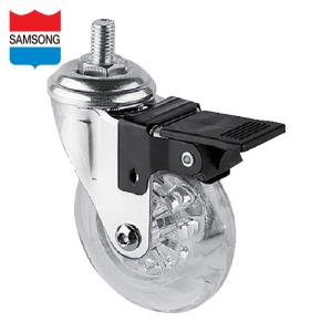 SAMSONG デザインクリアキャスター「Emma」 ネジ 自在ストッパー付 5 (1個) 品番：EMMA-TS-50