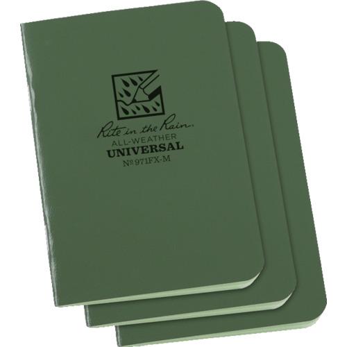 RITR 3 1/4X4 5/8 ミニステイプルノートブック（3冊セット）ユニバーサル・グリーン (...