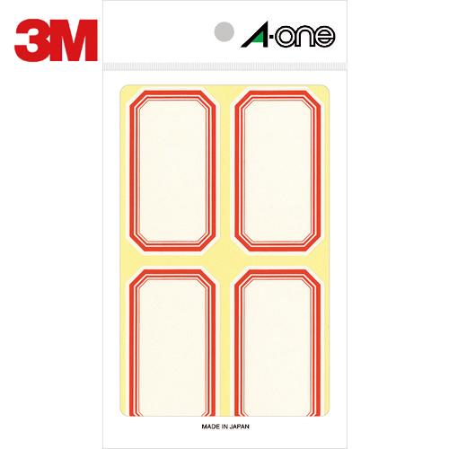 3M エーワン[[TM上]] セルフ角ペーパー 中 赤 (18枚入) (1Pk) 品番：05004