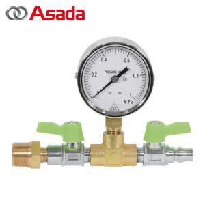 アサダ Asada FA035 圧力計ユニット1.0MPa エアーテストコンプレッサ用 (1個)｜工具ランドヤフーショップ