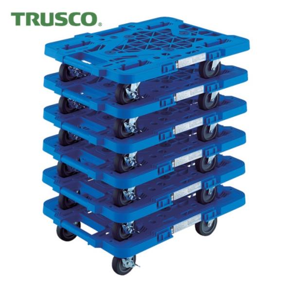 トラスコ TRUSCO まとめ買い 樹脂製平台車 ルートバン MPK-500JS-B 6台セット (...