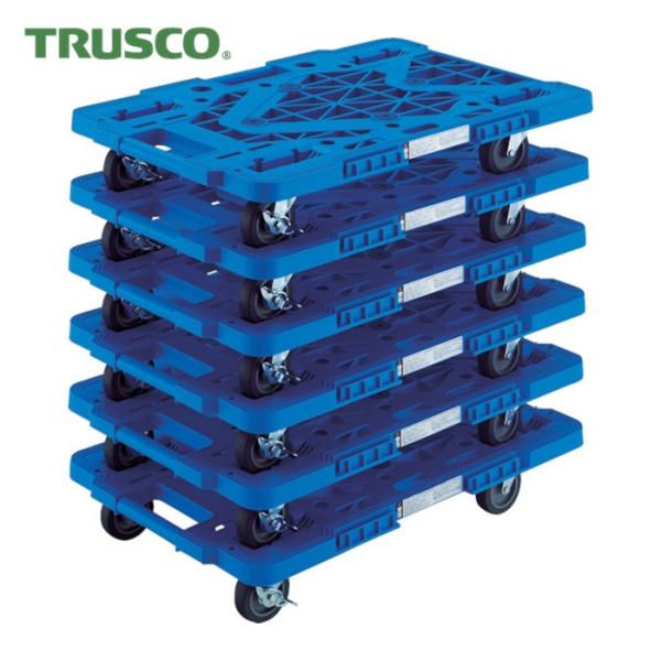 トラスコ TRUSCO まとめ買い 樹脂製平台車 ルートバン MPK-600JS-B 6台セット (...