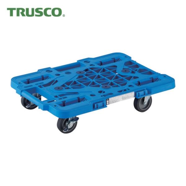 トラスコ TRUSCO 樹脂製平台車  ルートバンメッシュタイプ 515X385 4輪自在 ストッパ...