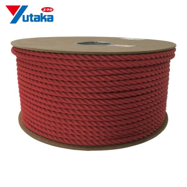 ユタカメイク ロープ PEカラーロープドラム巻 9φ レッド (150m) RE-51