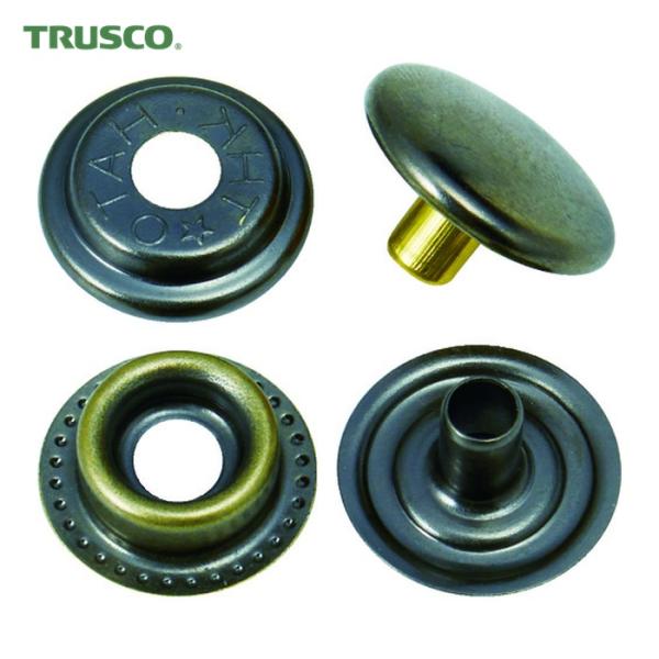 トラスコ TRUSCO ハトメボタン 黒ニッケルメッキ 15mm 10組入り (1Pk) 品番：P-...