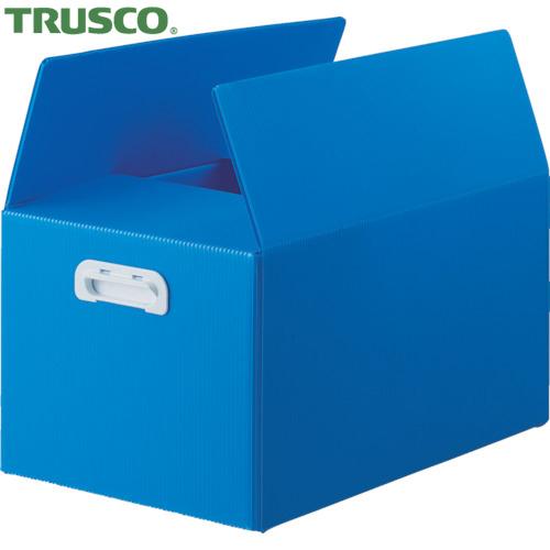 TRUSCO(トラスコ) ダンボールプラスチックケース 5枚セット 果物箱サイズ 取っ手穴なし ブル...
