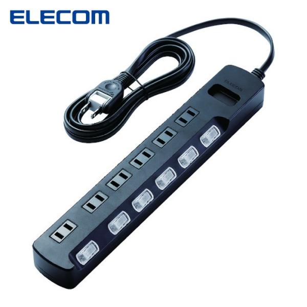 エレコム ELECOM AVT-K6A-2625BK TV用ほこり防止シャッター付雷ガードタップ 6...