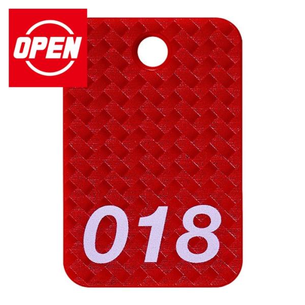オープン工業 OPEN 荷札 番号札 四角 大 番号入り1~25 赤 (25枚入) (1箱) BF-...