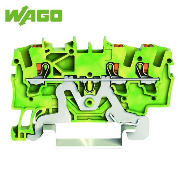 ワゴ WAGO プッシュボタン操作タイプ スプリング式アース端子台2201シリーズ3線式用 (1個)...