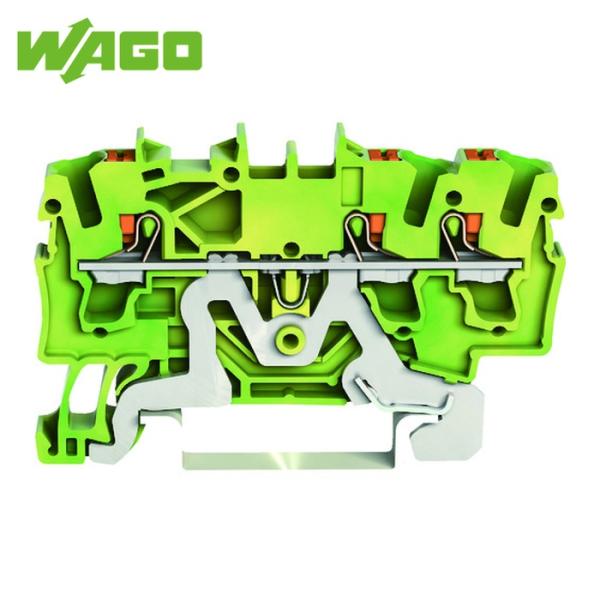 ワゴ WAGO プッシュボタン操作タイプ スプリング式アース端子台2202シリーズ3線式用 (1個)...