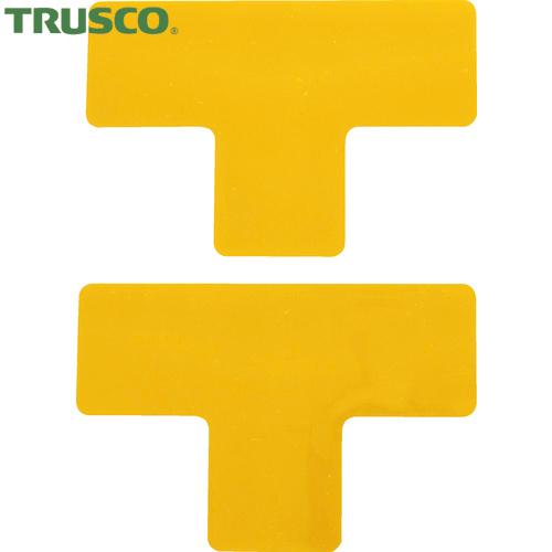 TRUSCO(トラスコ) 耐久フロアサインズT型 Mサイズ 黄2枚(1シート) (1袋) DFST-...