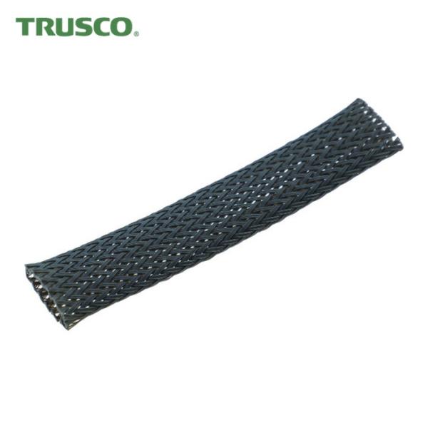 トラスコ TRUSCO カラー編組チューブ 自然折径13mm 長さ10m 1巻 灰 (1巻) BTC...