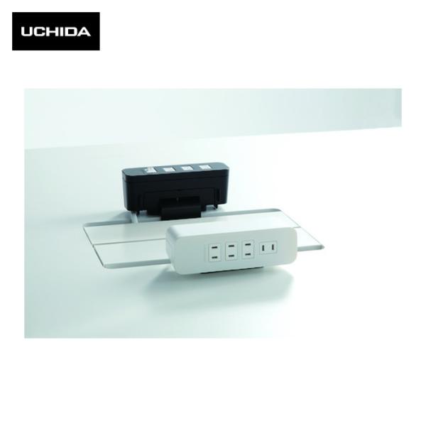 内田洋行 ウチダ オフィス用タップ コネクティングクランプユニットAC4OW (1台) 品番：6-6...