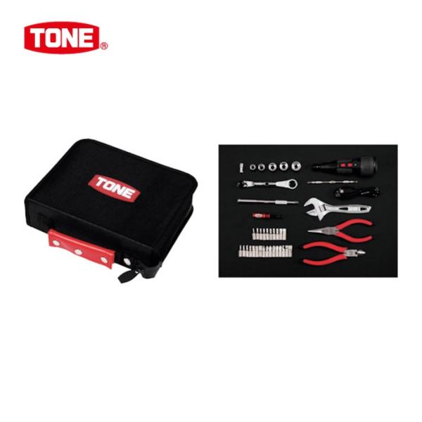 TONE トネ 整備用工具セット ツールセット ブラック 間口250×奥行200×高さ70mm 40...