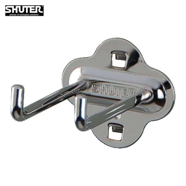 SHUTER HK-2108 パンチングパネル用L字フックダブル 80mm(10 個入) (1袋)