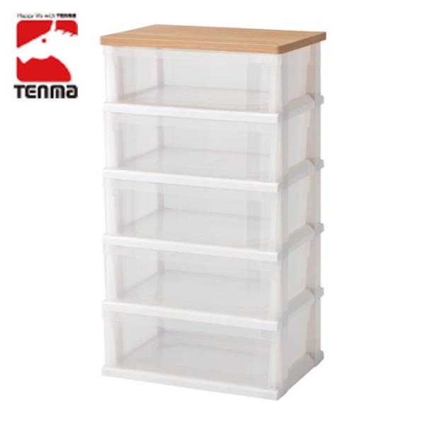 天馬 TENMA 木製天板ストッカー550 組立式 5段 (1台) 品番：110012847