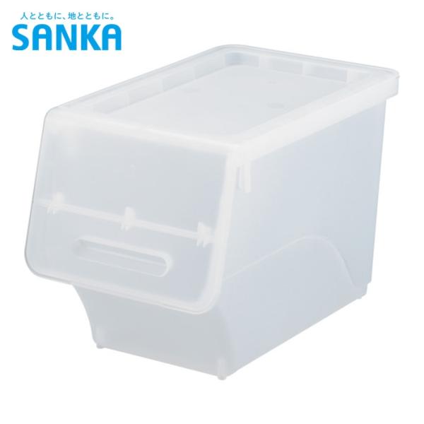SANKA サンカ フラップ 前フタ式収納ケース 衣装ケース ナチュラ フロック スリム 30 CL...