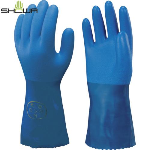 ショーワ 塩化ビニール手袋 No660耐油ロングビニローブ ブルー LLサイズ (1双) 品番：NO...
