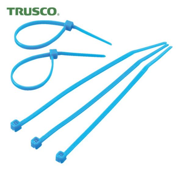 トラスコ TRUSCO カラーケーブルタイ 青 幅4.8X250mm最大結束Φ68標準型 (1袋) ...