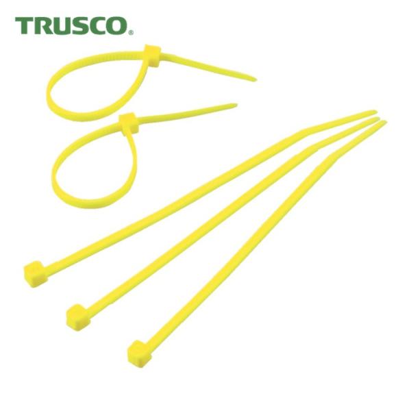 トラスコ TRUSCO カラーケーブルタイ 黄 幅4.8X300mm最大結束Φ83標準型 (1袋) ...