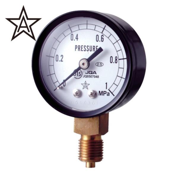 右下精器 S-11-4MP スター (圧力計)(A枠立型・φ50) 圧力レンジ0.0~4.00MPa...