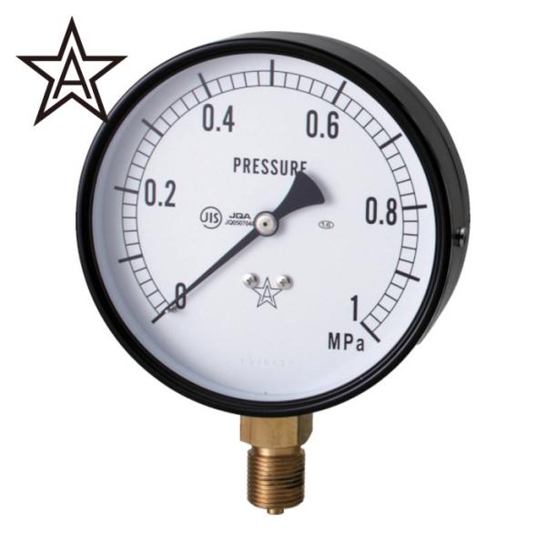 右下精器 S-31-4MP スター (圧力計)(A枠立型・φ75) 圧力レンジ0.0~4.00MPa...
