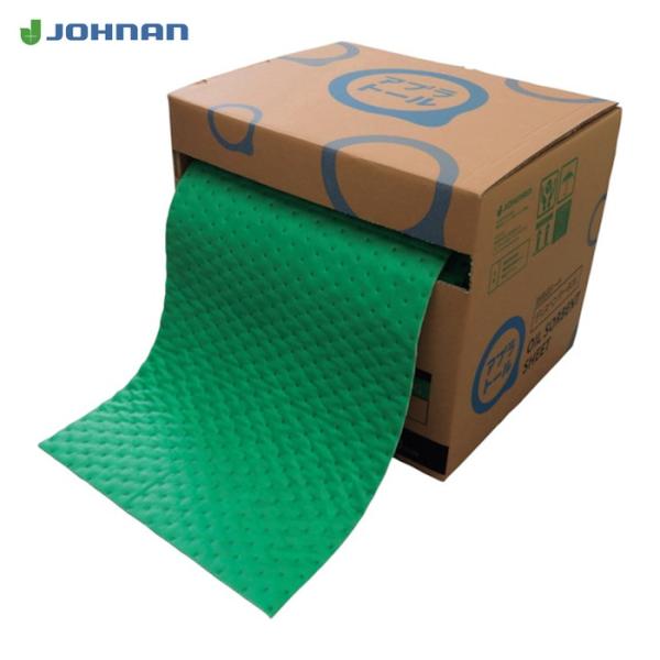 JOHNAN 油吸収材 アブラトール ロール グリーン 400×3mm 30m巻 (1巻) AR40...