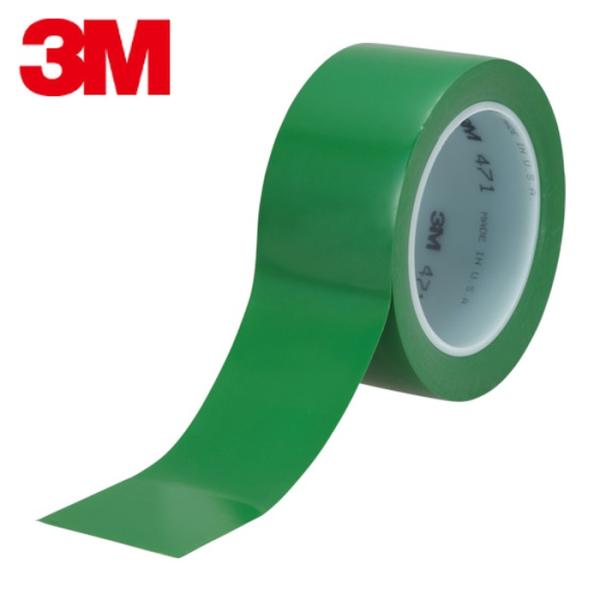 3M スリーエム 高機能ラインテープ 471 緑 50mm x 18.2m 個装 (1巻) 471 ...