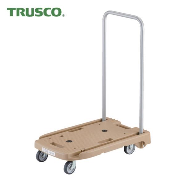 トラスコ TRUSCO 樹脂台車 こまわり君 省音G車輪 600X390 ライトサンド 樹脂ストッパ...