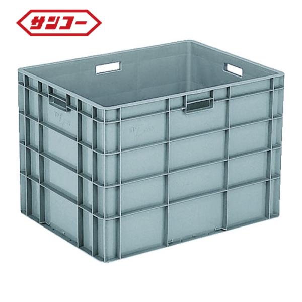 サンコー 三甲 TP規格コンテナ 213400 TP465L(取手有)ライトグレー (1個) SK-...