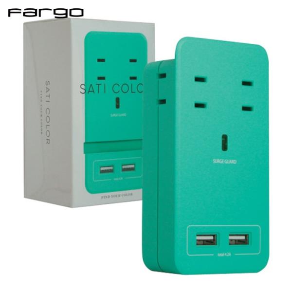 Fargo ファーゴ SATI COLOR AC4個口 4.2A USB ライトブルー (1個) 品...
