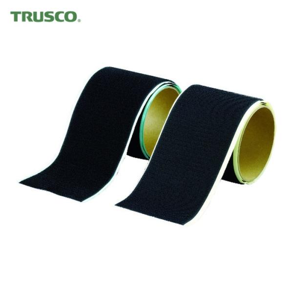 トラスコ TRUSCO マジックテープ[[R下]]弱粘着幅100mmX長さ1m黒(1巻=1セット) ...