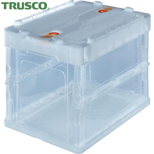 TRUSCO(トラスコ) 薄型折りたたみコンテナ 20Lロックフタ付 透明(1個) 品番：TR-C2...