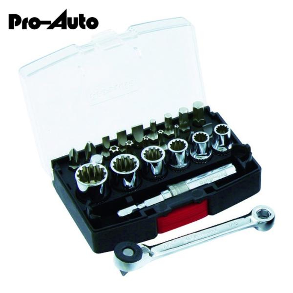 スエカゲツール Pro-Auto MRG-1425S 25PC ミニリバースギア&amp;スプラインソケット...