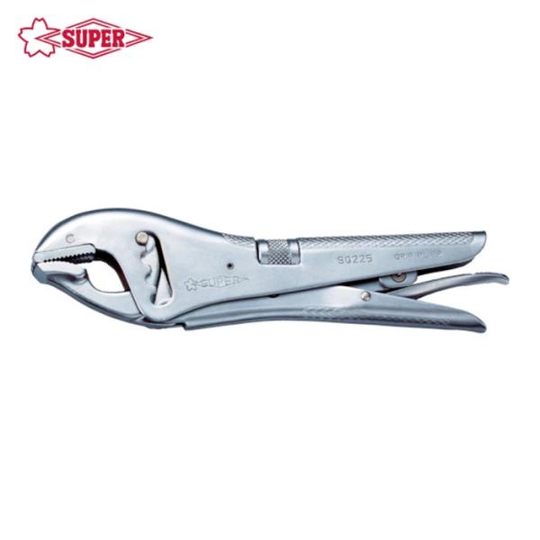 スーパーツール SG225 グリッププライヤ(本体全長:235mm)最大締付握力:500kg (1丁...