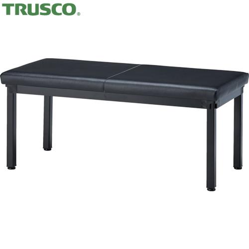 TRUSCO(トラスコ) ロビーチェア 背なし 900×420×420H ブラック(1台) 品番：T...