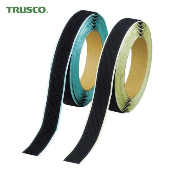 トラスコ TRUSCO マジックテープ[[R下]]弱粘着タイプ100mmX5m黒(1巻=1セット) ...