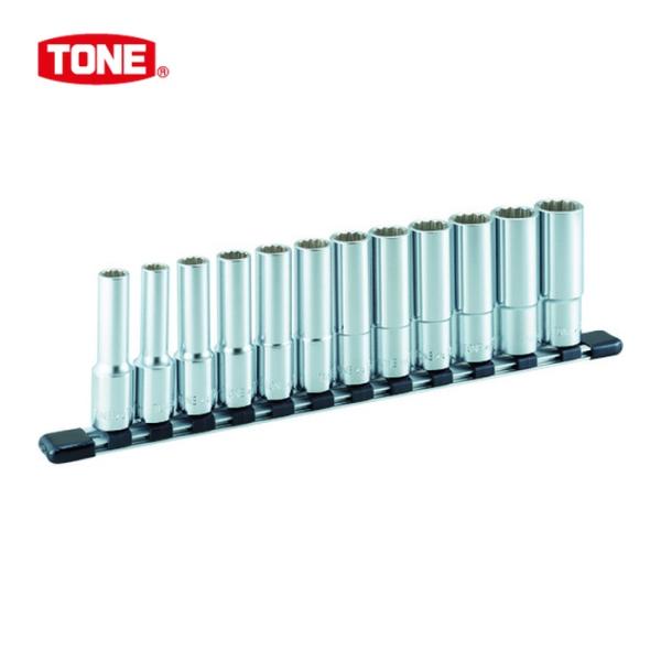 TONE トネ HDL412 ディープソケットセット(12角・ホルダー付) 12pcs 差込角12....
