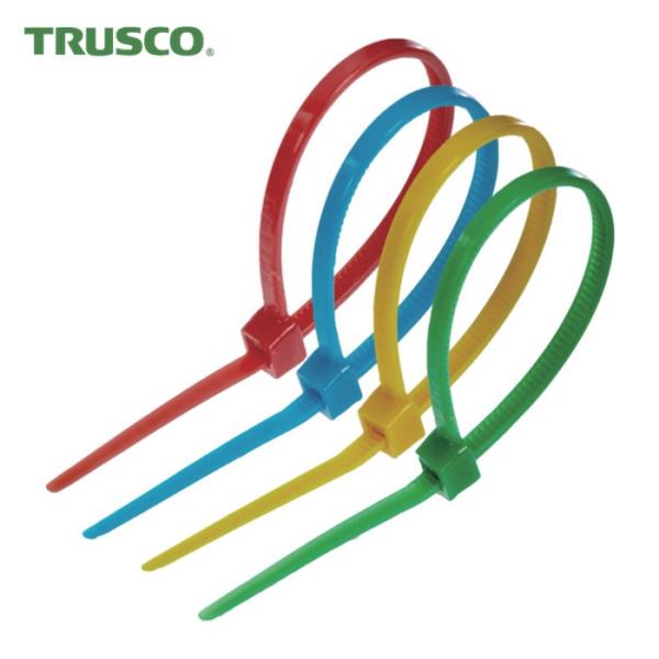 トラスコ TRUSCO カラーケーブルタイ 幅8.0mmX長さ450mm最大結束φ128標準型 アソ...
