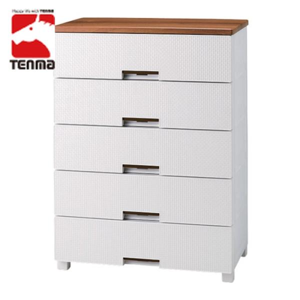 TENMA 天馬 チェストフィッツプラス メッシュ FM7505 5段 ホワイト 幅75cm (1個...