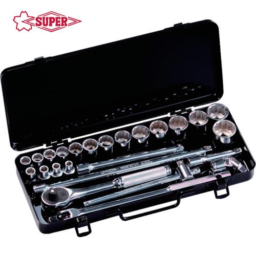 スーパーツール(SUPERTOOL) ソケットレンチセット 差込角9.5mm(3/8インチ)入り数：...